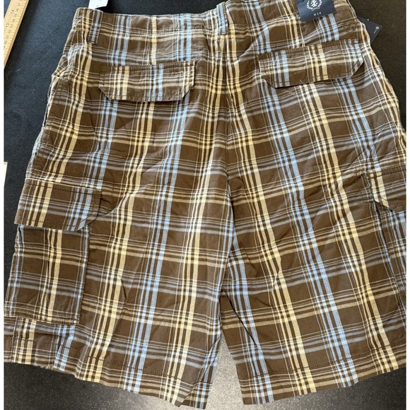 IZOD PLAID FLAT FRONT CHINO SHORTS MENS SIZE 34 - Picture 11 of 14